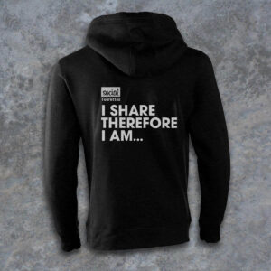 I Share Therefore I Am Hoodie Back